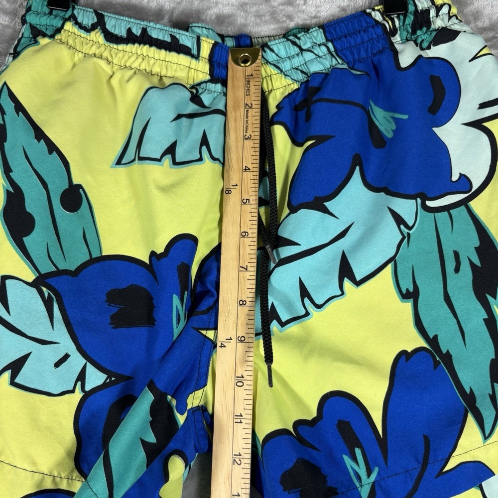 Chubbies Swim Trunks Mens Medium Yellow 4.5" Palm Print Quick Dry Surfer Beach - Picture 5 of 11